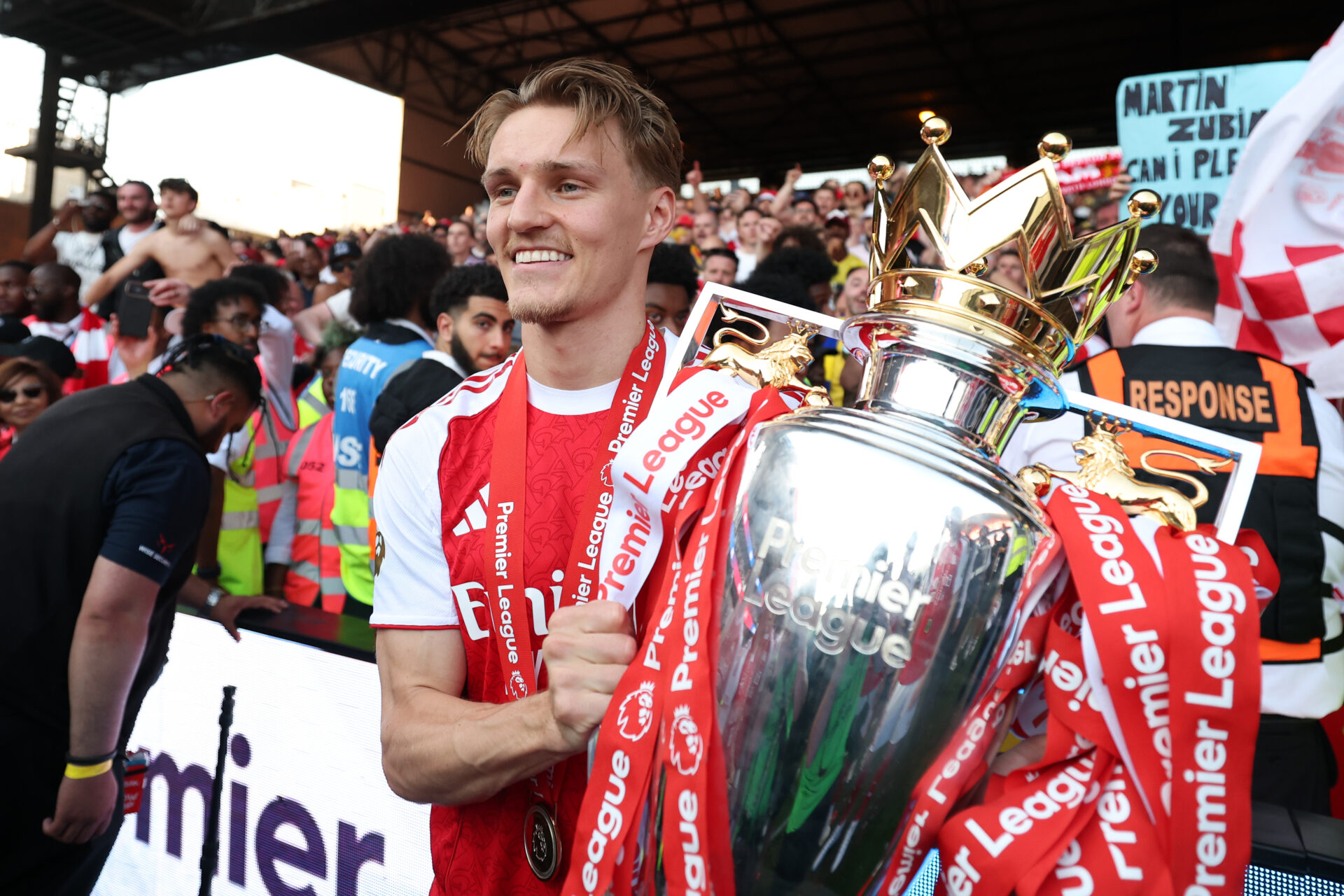 Captain Martin with the Trophy